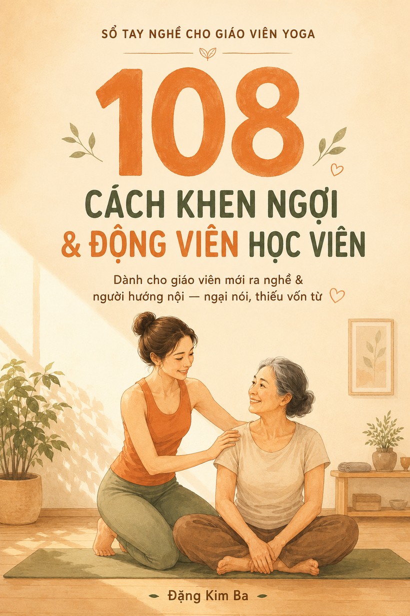 Bìa sổ tay 108 Cách Khen Ngợi & Động Viên Học Viên Yoga