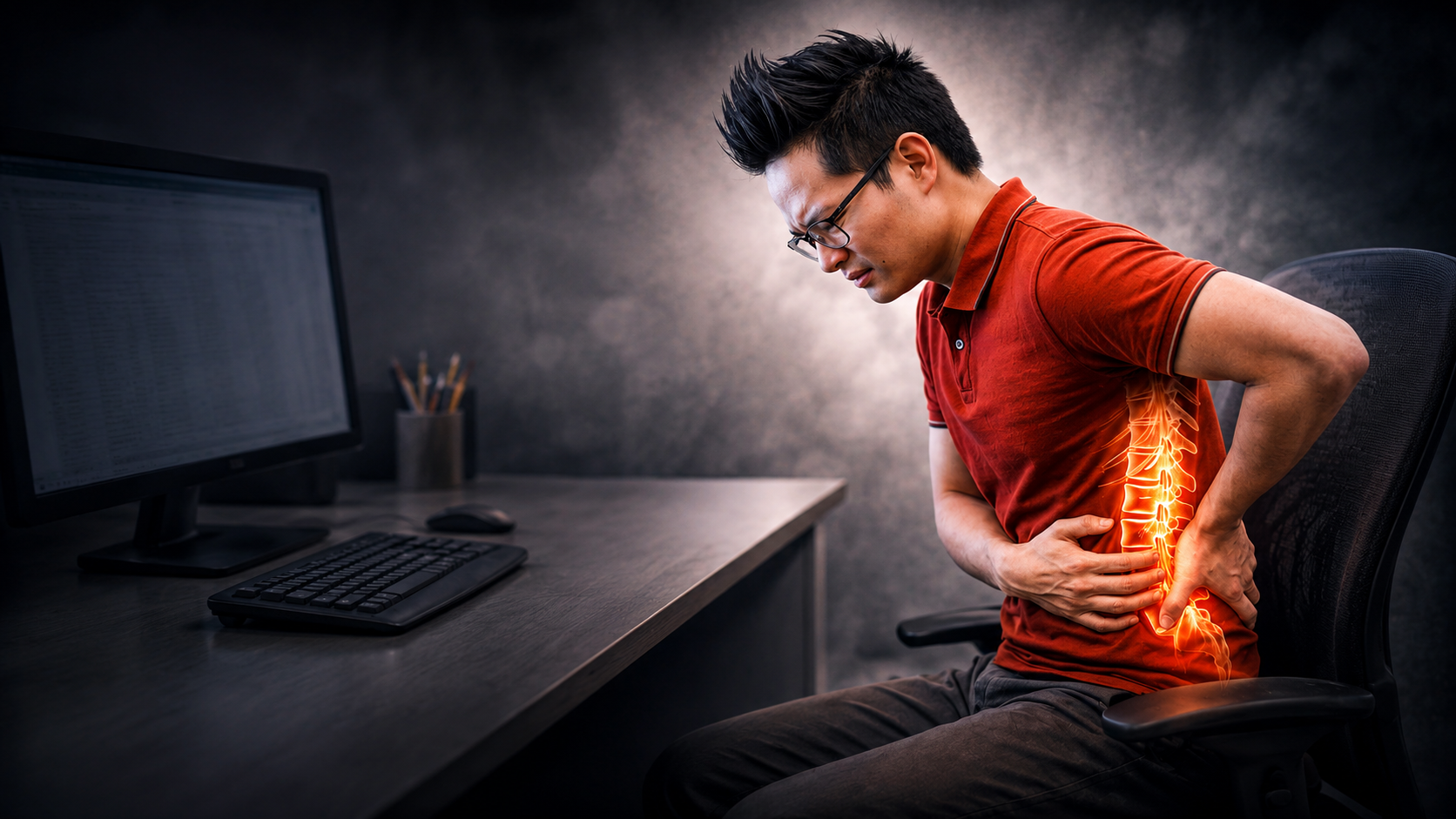Thoát Vị Đĩa Đệm: Tập Đúng Từ Giai Đoạn Sớm Có Thể Cứu Cột Sống Của Bạn 7 Dân văn phòng ngồi lâu đau lưng tê chân dấu hiệu sớm thoát vị đĩa đệm cột sống thắt lưng — T.Kim Yoga