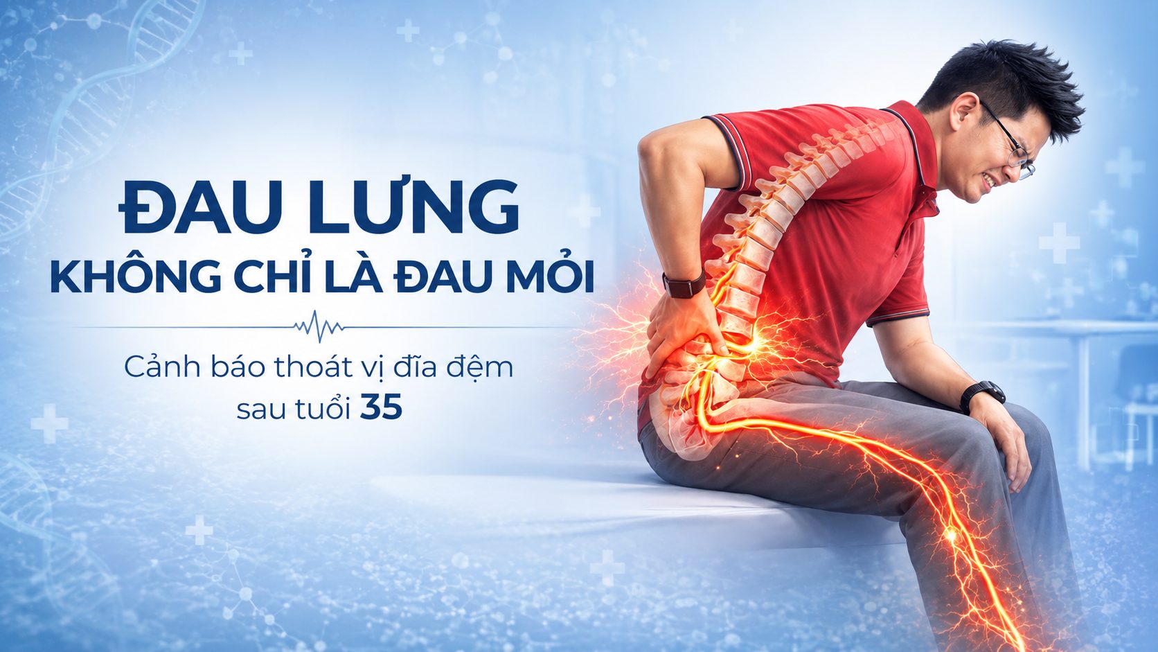 Sau 35 Tuổi Hay Đau Lưng — Có Phải Thoát Vị Đĩa Đệm? Cẩm Nang Bài Tập Xương Khớp 10 Phút/Ngày 7 Đau lưng không chỉ là đau mỏi — cảnh báo thoát vị đĩa đệm sau tuổi 35 với cột sống thắt lưng chèn ép rễ thần kinh đau lan xuống chân T.Kim Yoga