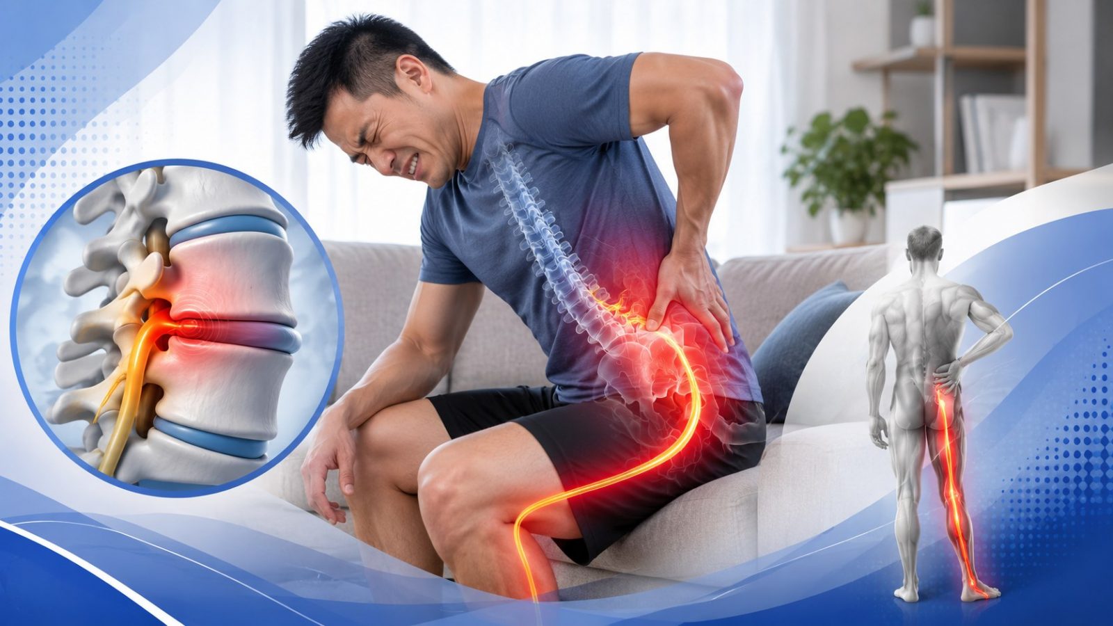 4 Dấu Hiệu Cảnh Báo Đau Thần Kinh Tọa Và Cách Tập Yoga Đúng Cách 7 Thoát vị đĩa đệm chèn ép dây thần kinh tọa gây đau lan từ thắt lưng xuống chân