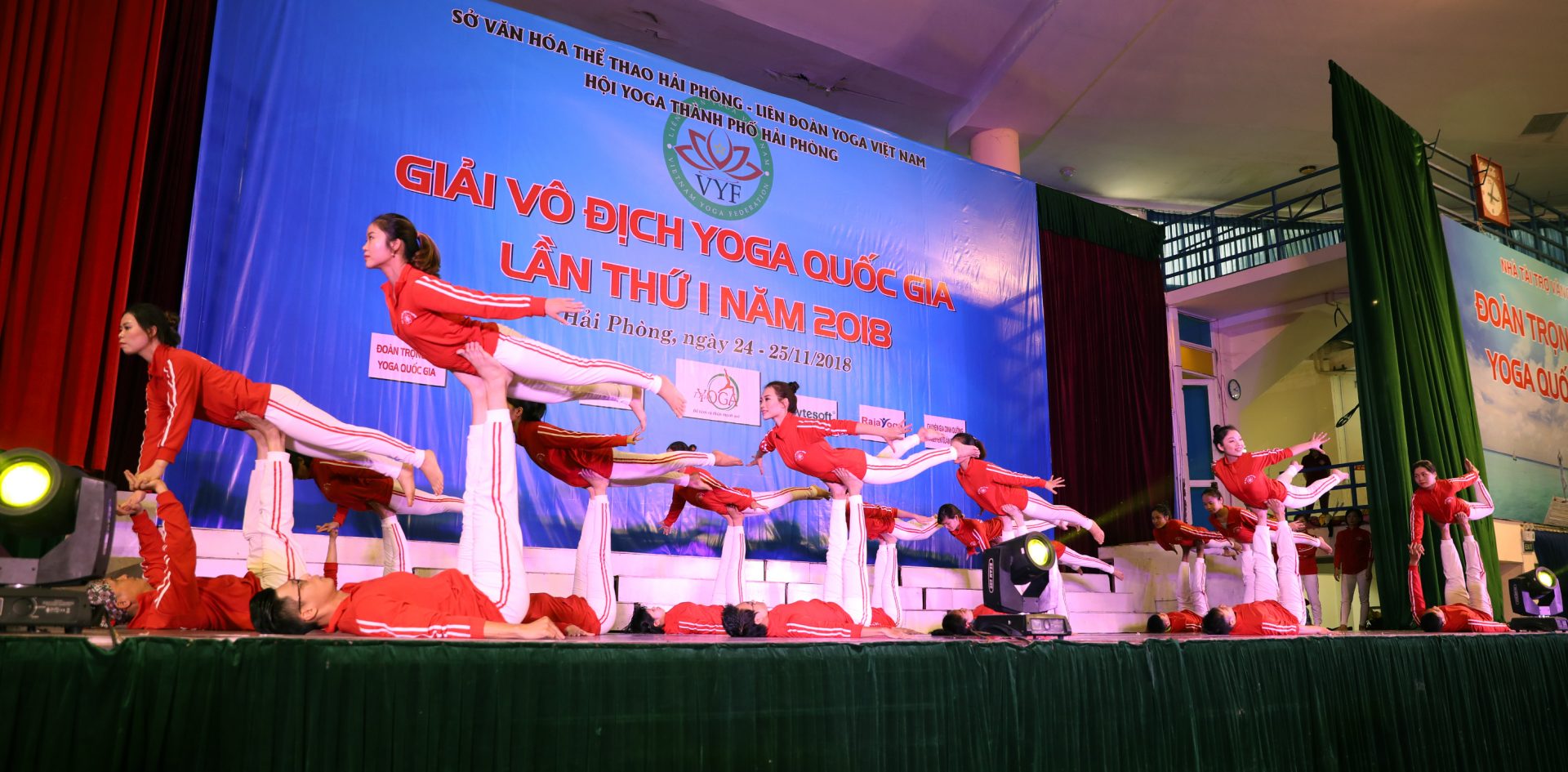 Giải Vô Địch Trẻ Yoga Quốc Gia Lần V Tại Thanh Hoá 25-28/06/2026 — Thông Tin Chi Tiết Điều Lệ 8 Tập thể vận động viên Yoga thi đấu nội dung Acro tại Giải Vô địch Yoga Quốc gia lần thứ I năm 2018 tổ chức tại Hải Phòng