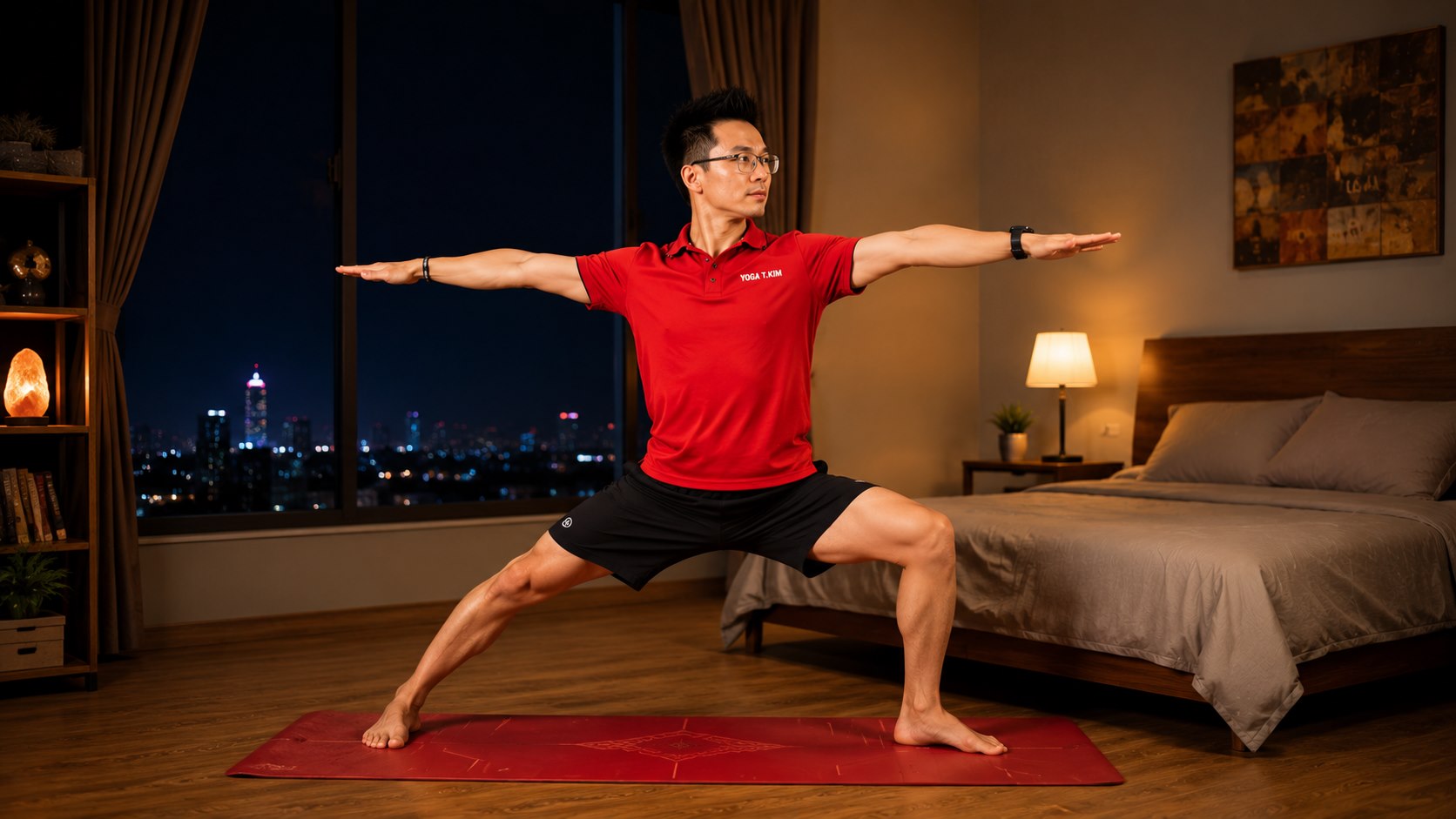 Tập Yoga Buổi Sáng Hay Buổi Tối Tốt Hơn? Sự Thật Về "Giờ Vàng" Tập Yoga 8 Tập Yoga buổi tối tại nhà tư thế Chiến Binh giúp thư giãn cùng T.Kim Yoga
