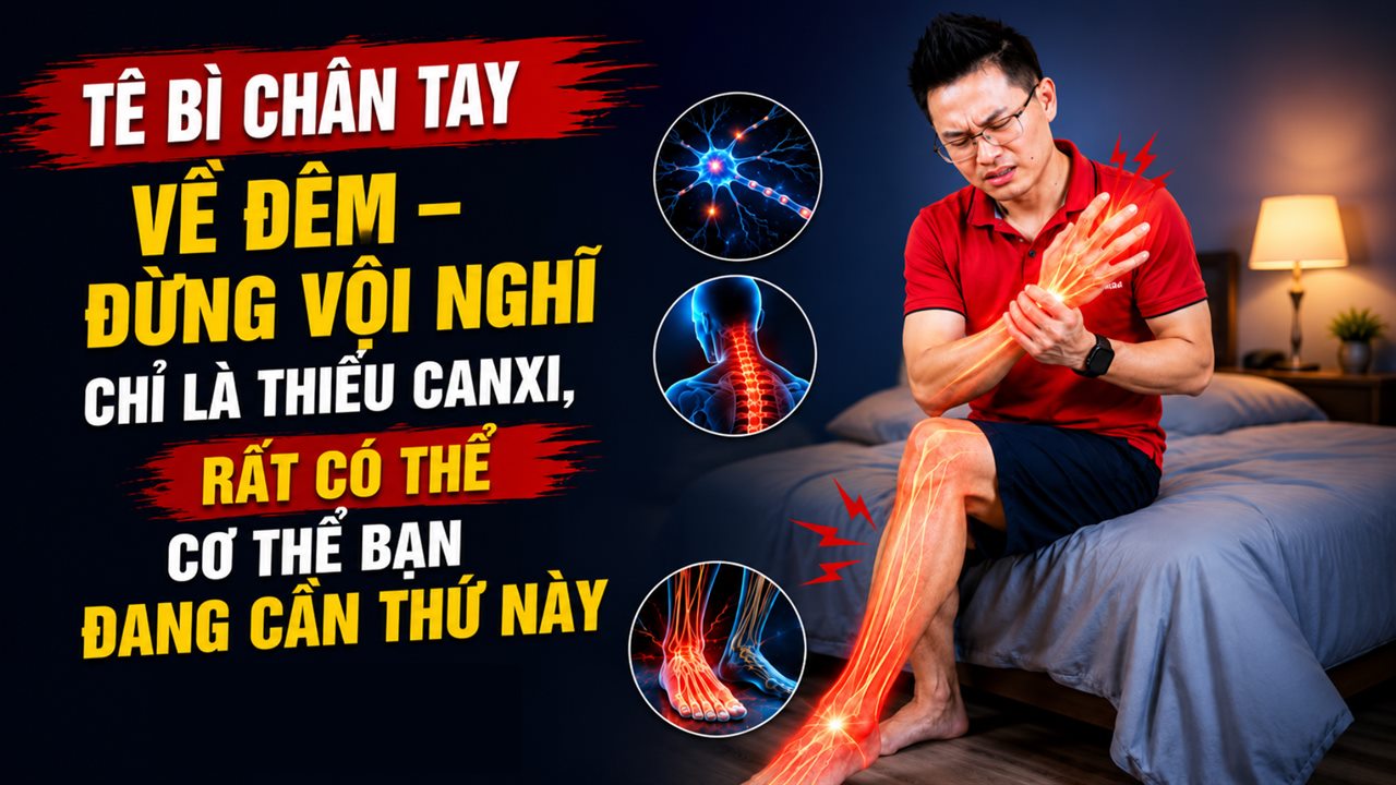 Tê Tay Chân Về Đêm: Không Chỉ Do Thiếu Canxi Hay Chèn Ép Thần Kinh 6 Tê tay chân về đêm không chỉ do thiếu canxi hay chèn ép thần kinh