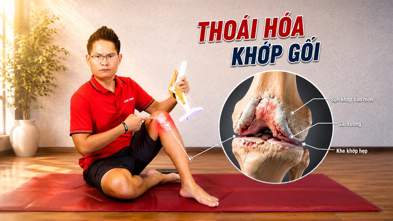 Thoái hóa khớp gối - càng ngại đi bộ càng hại khớp, minh hoạ sụn khớp bào mòn, gai xương, khe khớp hẹp