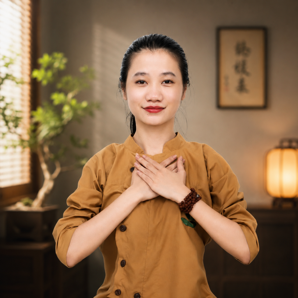 HLV Trịnh Thảo — Chuyên gia Yoga trị liệu con lăn cho vai cổ gáy lưng hông tại Học viện T.Kim Yoga