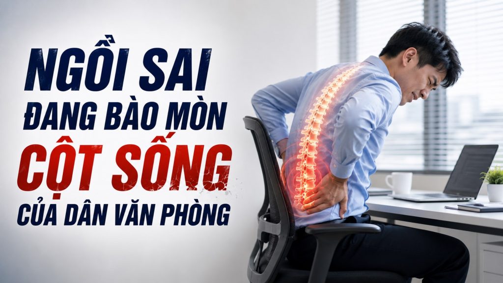 Tư thế ngồi sai đang bào mòn cột sống của dân văn phòng cảnh báo từ T.Kim Yoga