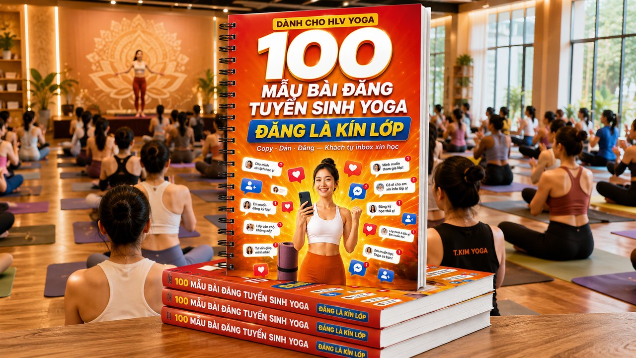 HLV Yoga với lớp học kín chỗ nhờ mẫu bài đăng tuyển sinh yoga