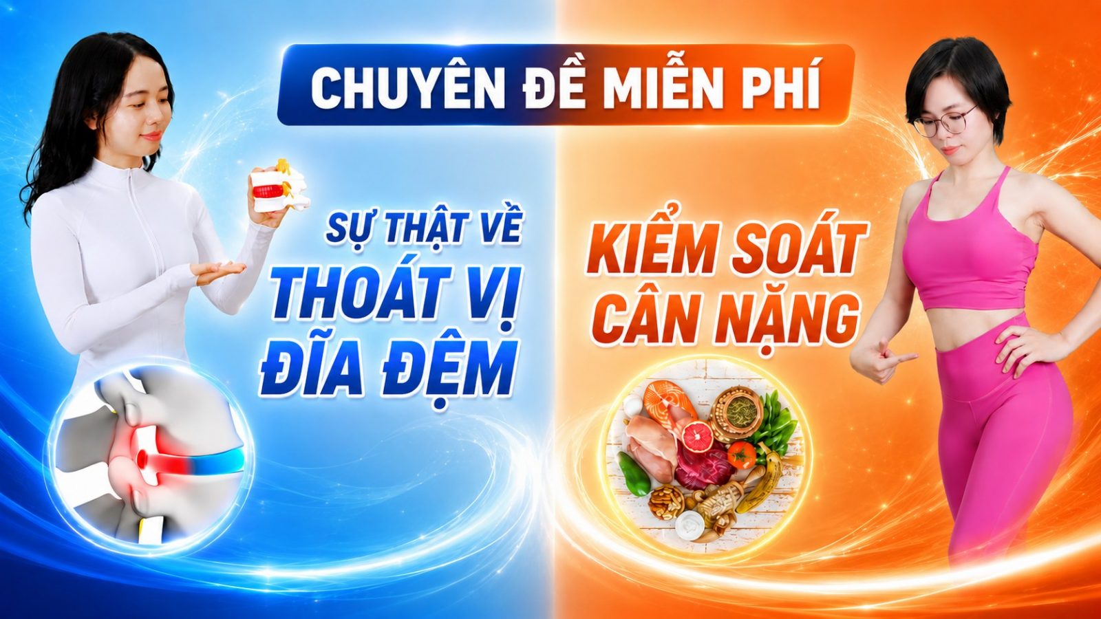 2 chuyên đề Fit miễn phí T.Kim Yoga: kiểm soát cân nặng và thoát vị đĩa đệm cột sống thắt lưng