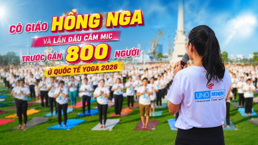 Cô giáo Hồng Nga và lần đầu cầm mic trước gần 800 người ở Quốc tế Yoga 2026 6 Cô giáo Hồng Nga lần đầu cầm mic điều phối sân khấu Quốc tế Yoga 2026 tại Hải Phòng