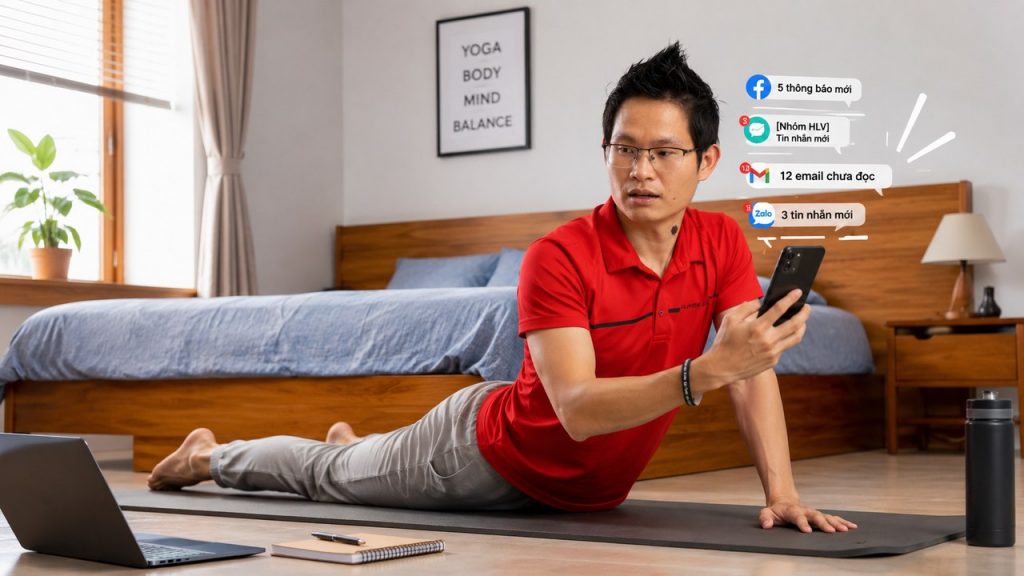 Sai lầm tâm trí không tập trung trong suốt buổi tập yoga