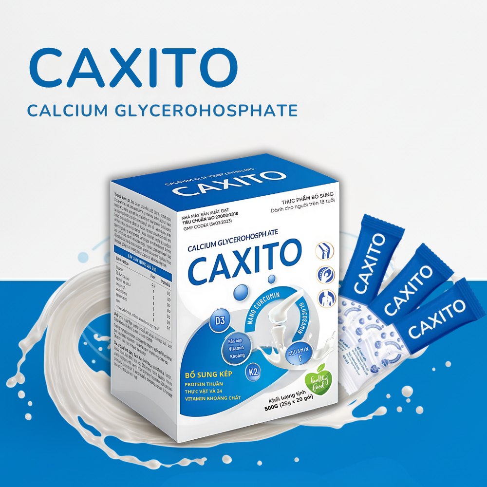 Hộp sữa hạt bổ sung canxi Caxito 500g gồm 20 gói 25g