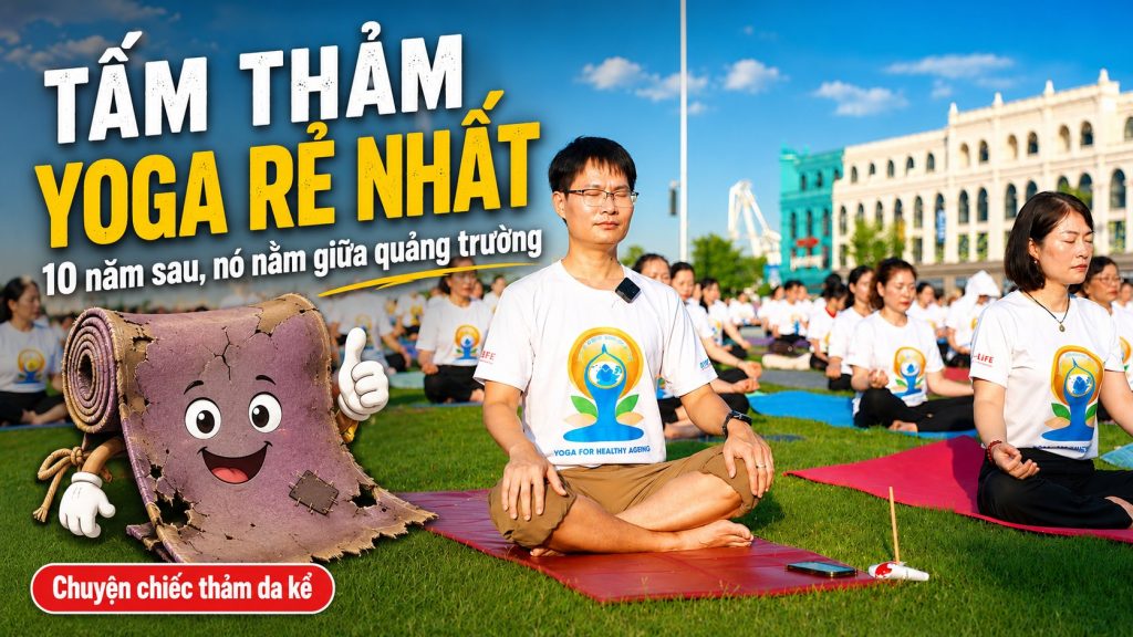 Chuyện nghề Yoga Đặng Kim Ba chiếc thảm da yoga giữa Quảng trường Vũ Yên Ngày Quốc tế Yoga