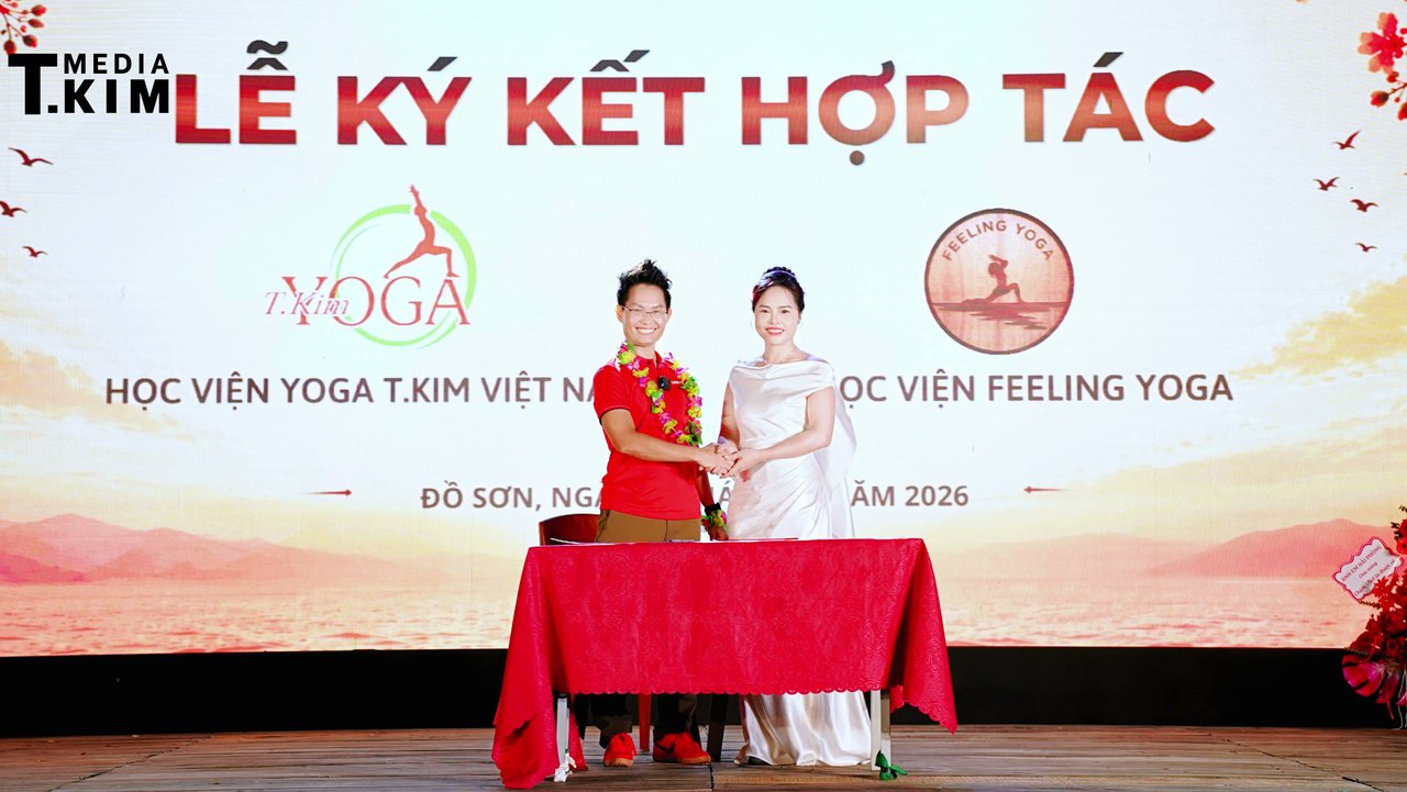Lễ ký kết hợp tác giữa Học viện Yoga T.Kim Việt Nam và Học viện Feeling Yoga tại đại lễ Đồ Sơn 2026